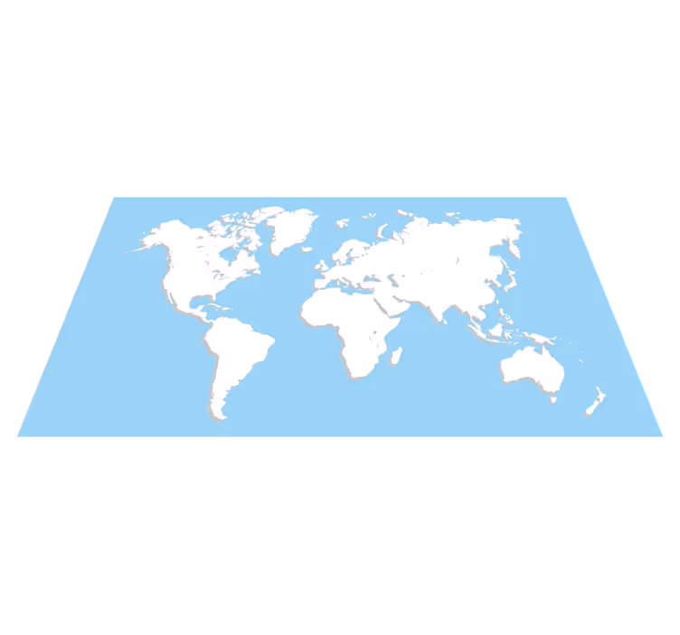 World map vinyl rug global map design - TenStickers