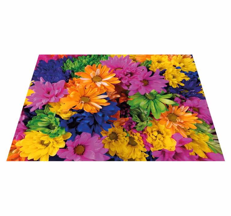 Floral vinyl rug colorful floral arrangement - TenStickers