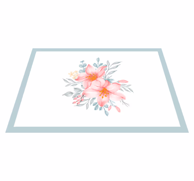 Pink Blossom Sophistication floral vinyl rug - TenStickers