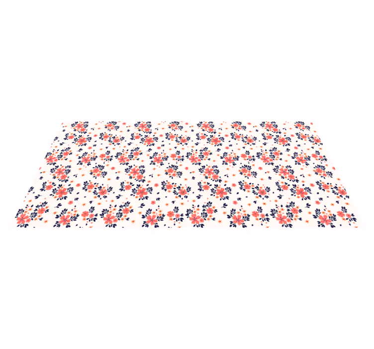 Floral vinyl rug with blooming floral design - TenStickers