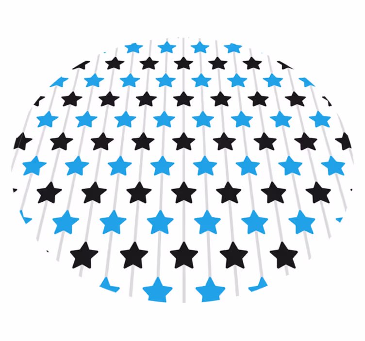 Black and blue stars geometric rugs - TenStickers