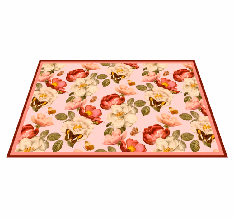Flowering Blooming Composition floral vinyl rug - TenStickers