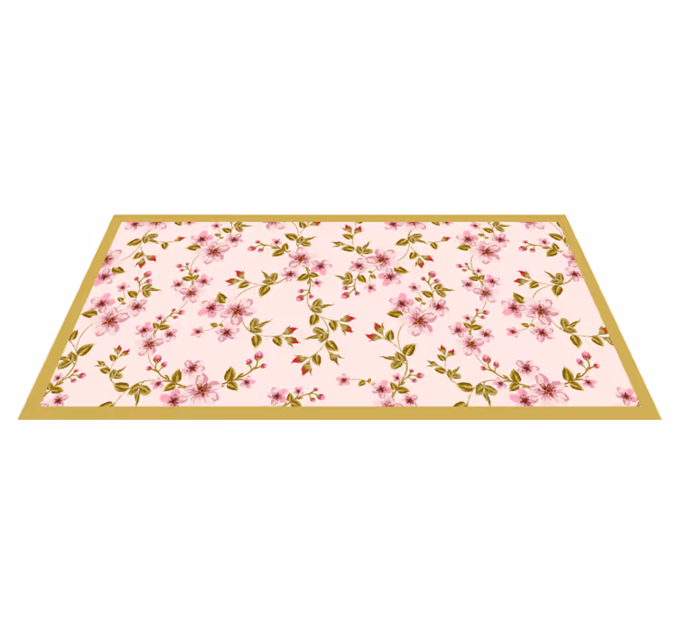 Floral Blossom Emblem floral vinyl rug - TenStickers