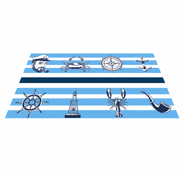 Sailor design tile floor carpet - TenStickers