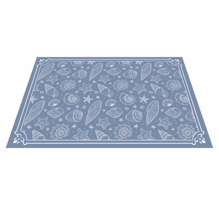 Seashell pattern with frame animal rug - TenStickers