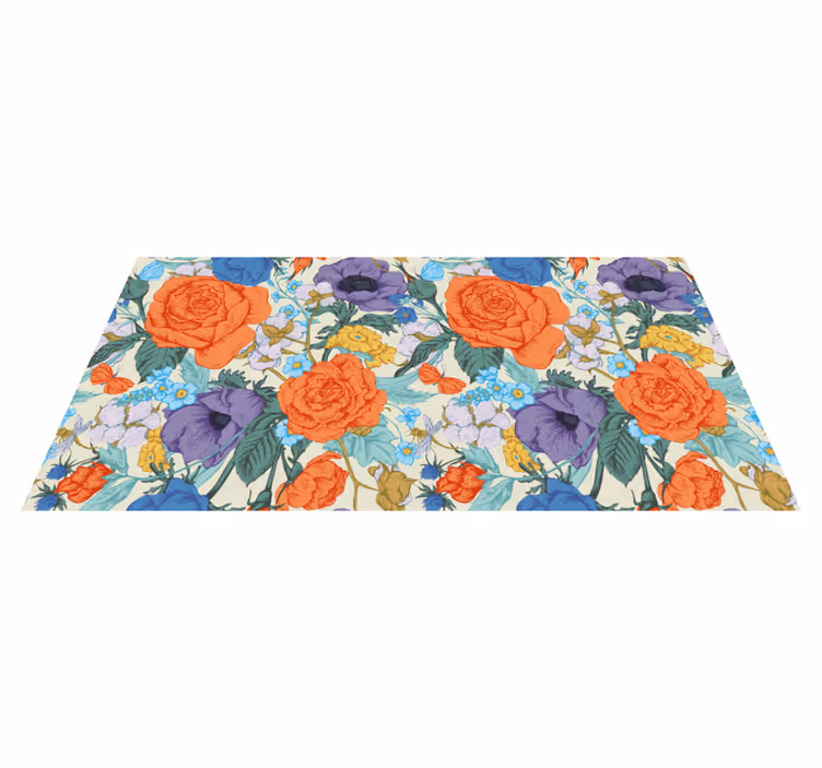Lively Botanical Arrangement floral vinyl rug - TenStickers