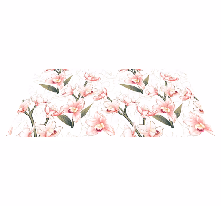 Floral vinyl rug with delicate floral design - TenStickers