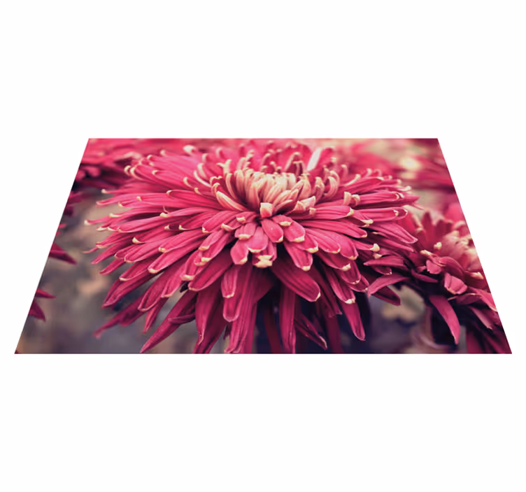 Realistic chrysanthemum floral vinyl rug - TenStickers