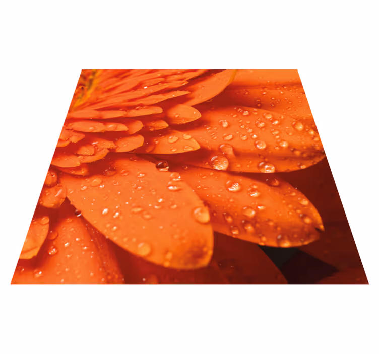 Bright orange petals floral vinyl rug - TenStickers