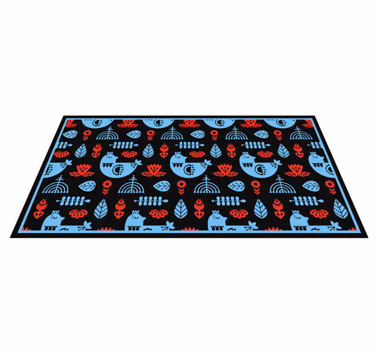 Colorful folk patterns animal vinyl rug - TenStickers
