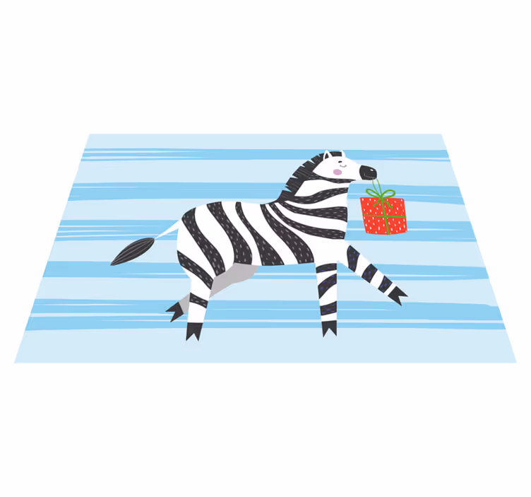 Zebra with gift animal vinyl rug - TenStickers