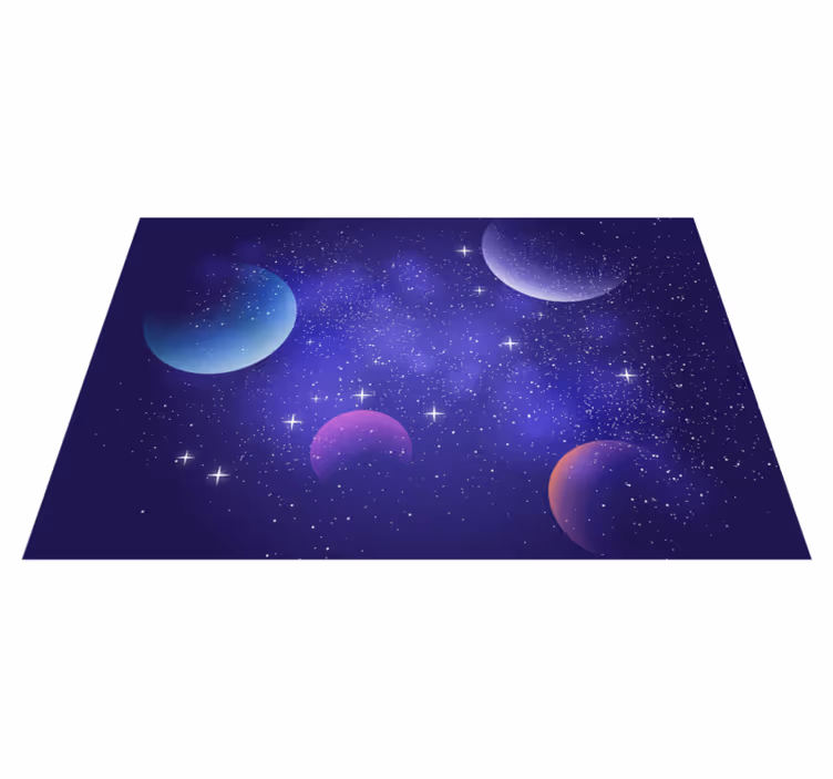 COSMIC SPACE SCENE star vinyl rug - TenStickers