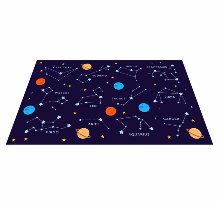 Celestial zodica kids vinyl rug - TenStickers
