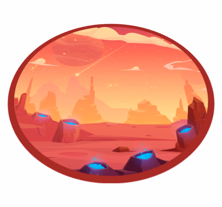 Cosmic Desert Scene star vinyl rug - TenStickers