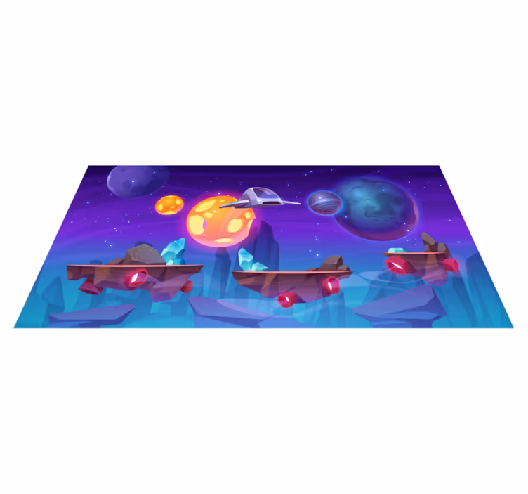 Intergalactic adventure kids vinyl rug - TenStickers