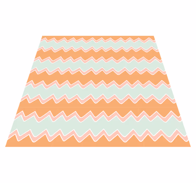 Beige and blue zigzag pattern geometric vinyl rug - TenStickers