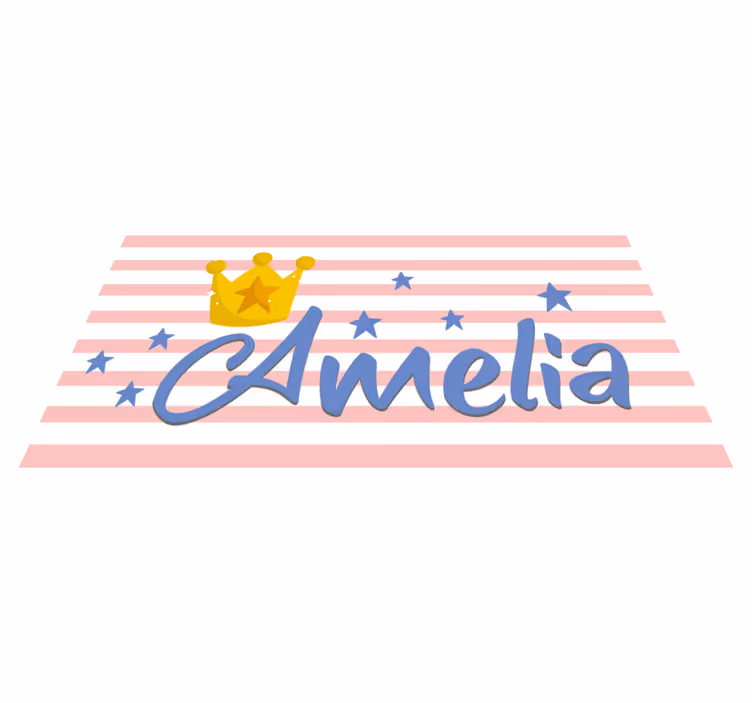 Custom crown and stars kids vinyl rug - TenStickers