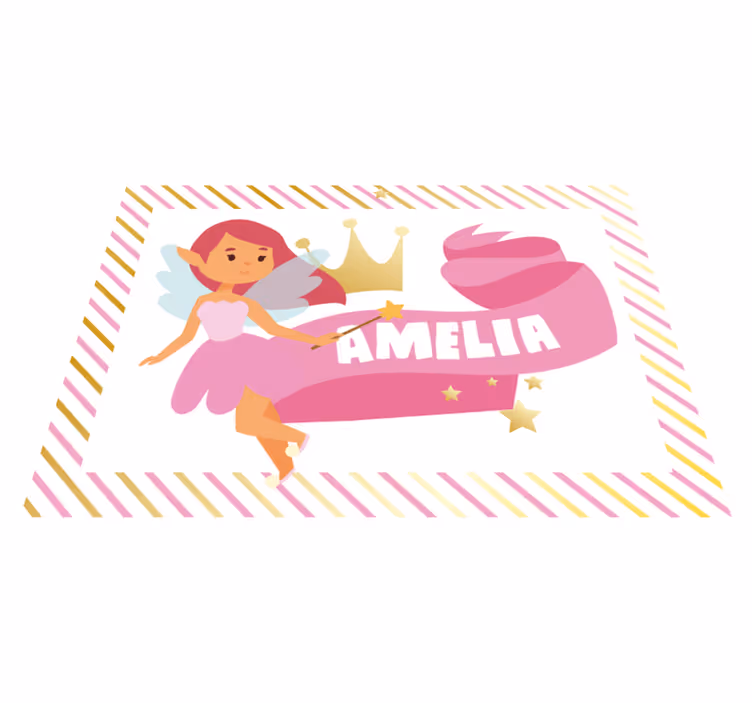 Custom fairy princess kids vinyl rug - TenStickers