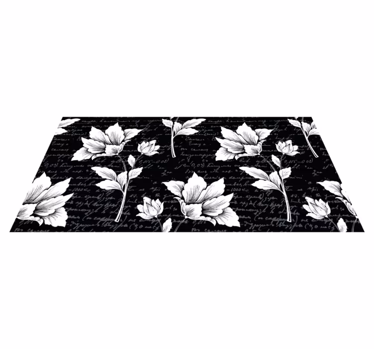 Floral vinyl rug with elegant botanical design - TenStickers
