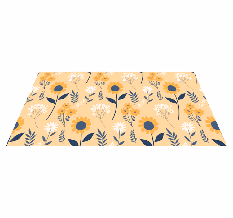Joyful Botanical Arrangement floral vinyl rug - TenStickers