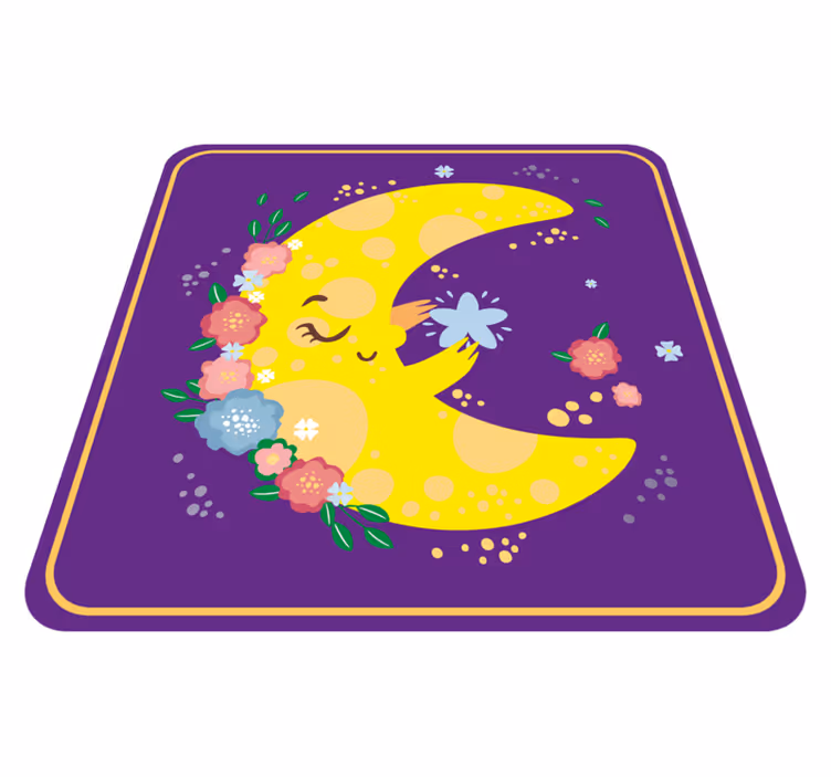 Cheerful Moon Blossom star vinyl rug - TenStickers