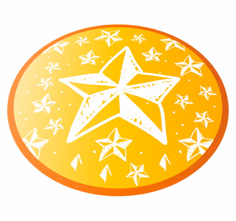 Starry Yellow Theme star vinyl rug - TenStickers