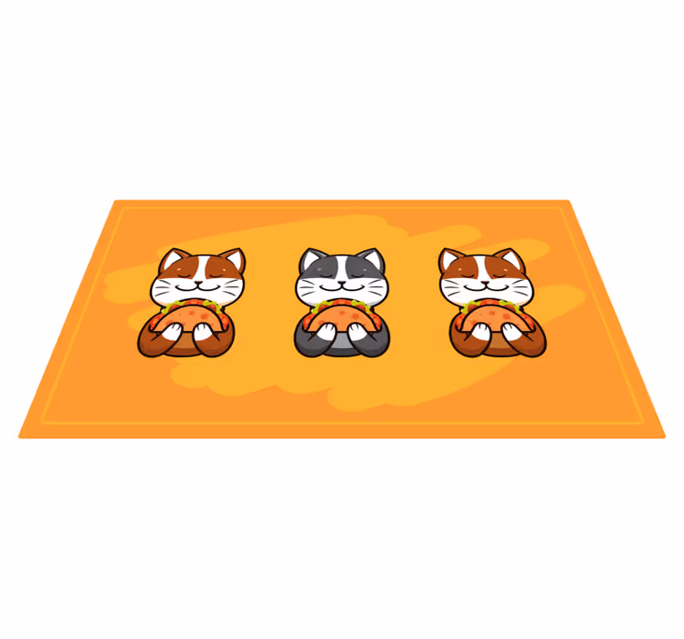 Happy Cat Trio kids vinyl rug - TenStickers