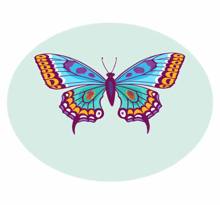 Colorful big butterfly animal vinyl rug - TenStickers