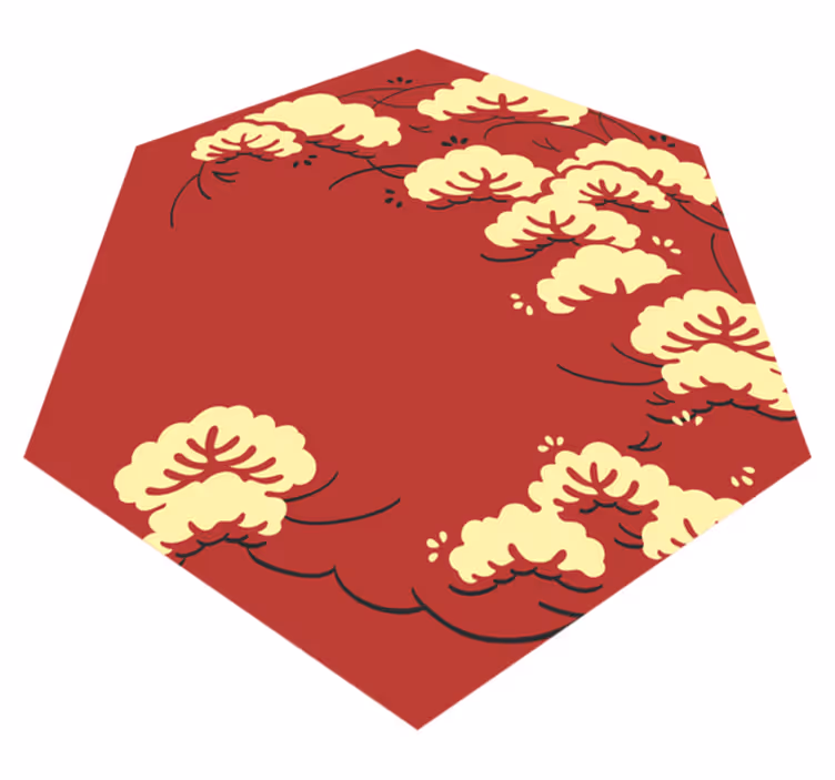 Floral vinyl rug cloud floral design - TenStickers