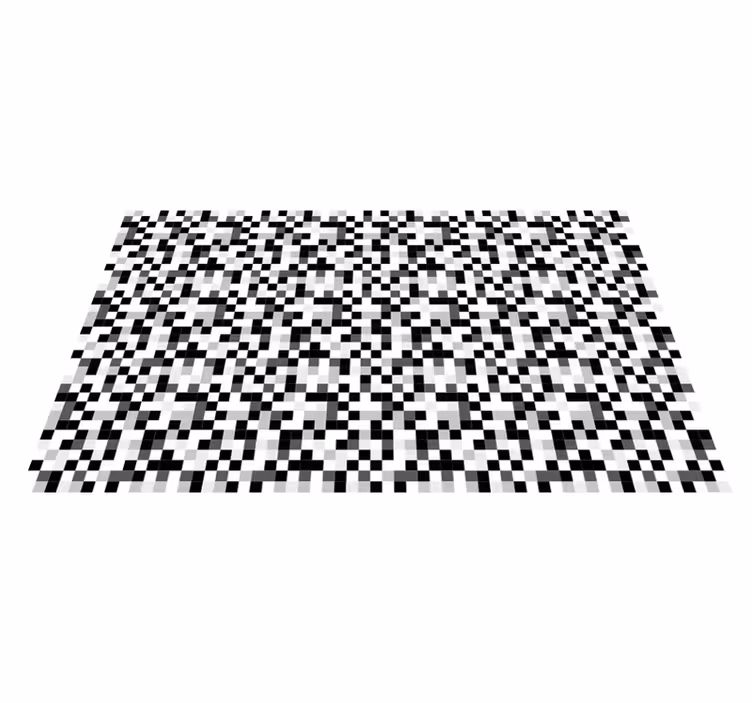 Monochrome pixels pattern bedroom rug - TenStickers