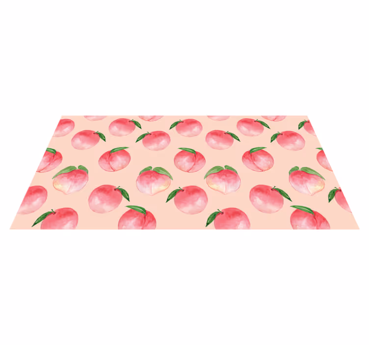 Peach blossom pattern kitchen vinyl rug - TenStickers