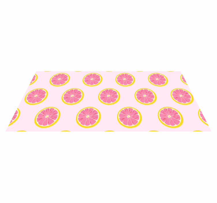Citrus slice pattern floral vinyl rug - TenStickers