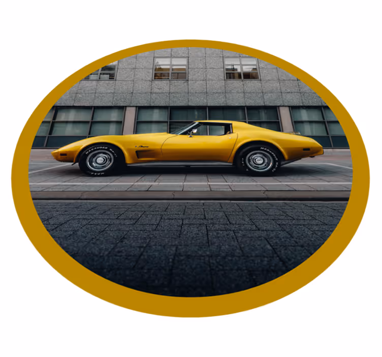 Classic yellow car teen vinyl rug - TenStickers