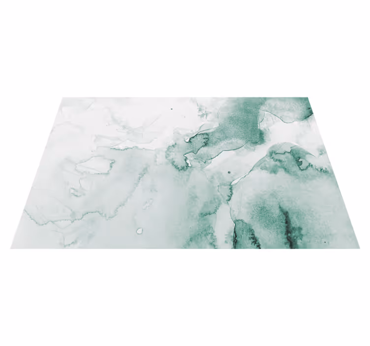 White and green watercolour modern rug - TenStickers