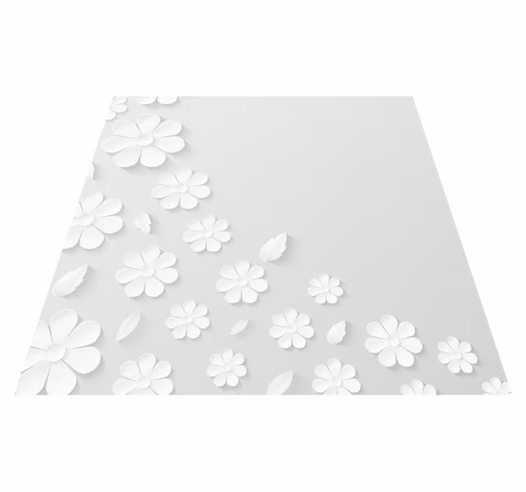 White paper flower background rug - TenStickers