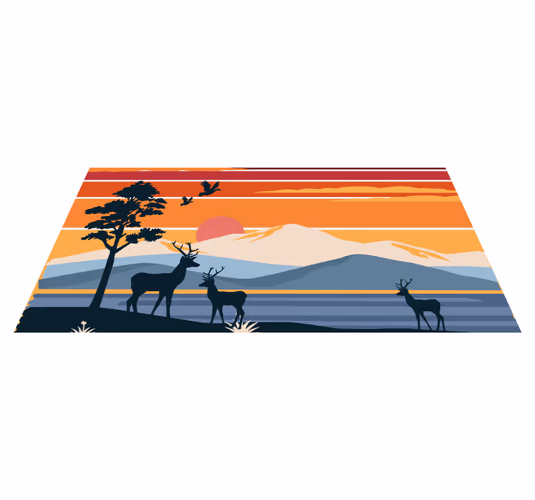 Sunset Wilderness Scene nature vinyl rug - TenStickers