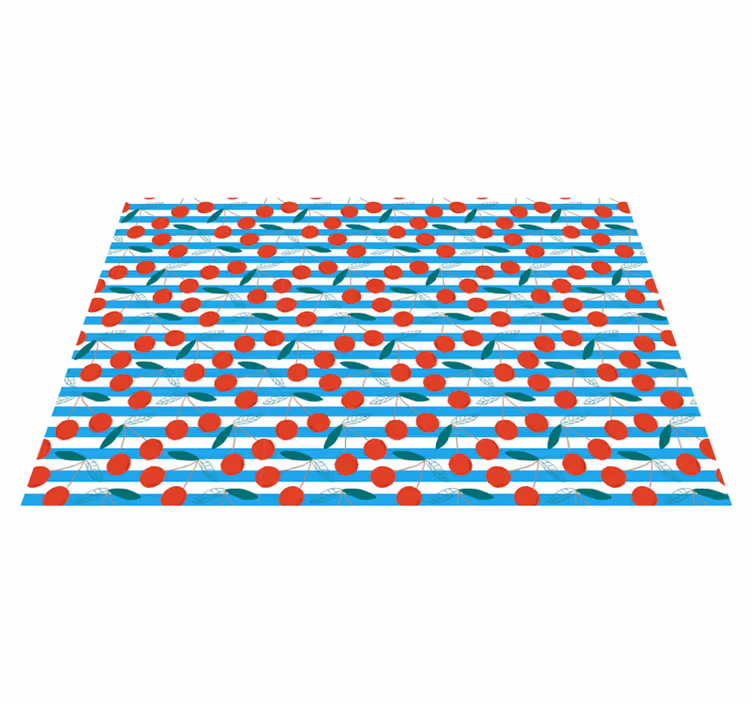 Cherry blossom display kitchen vinyl rug - TenStickers