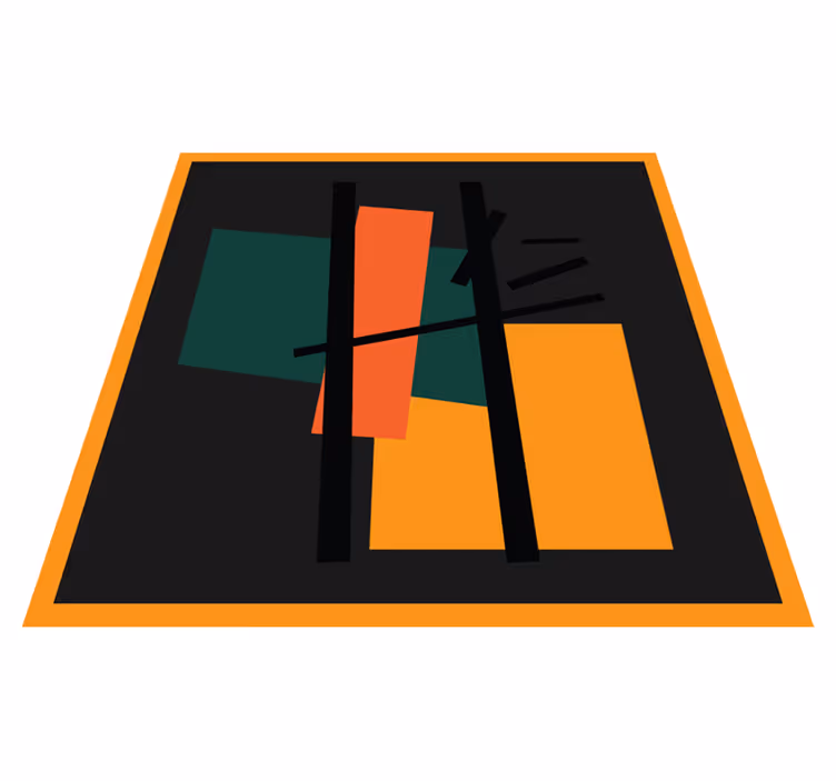 Abstract Color Segments modern vinyl rug - TenStickers