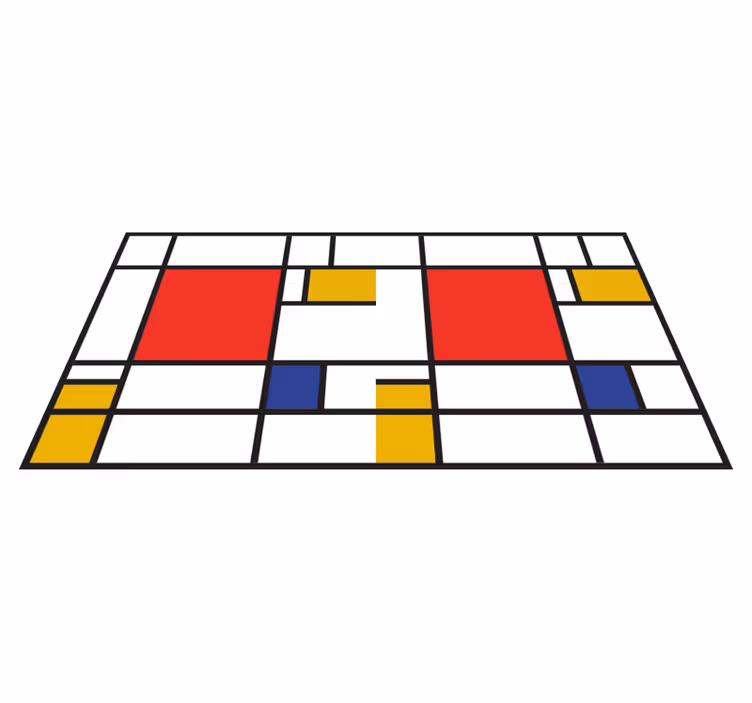 Colorful Geometric Blocks modern vinyl rug - TenStickers