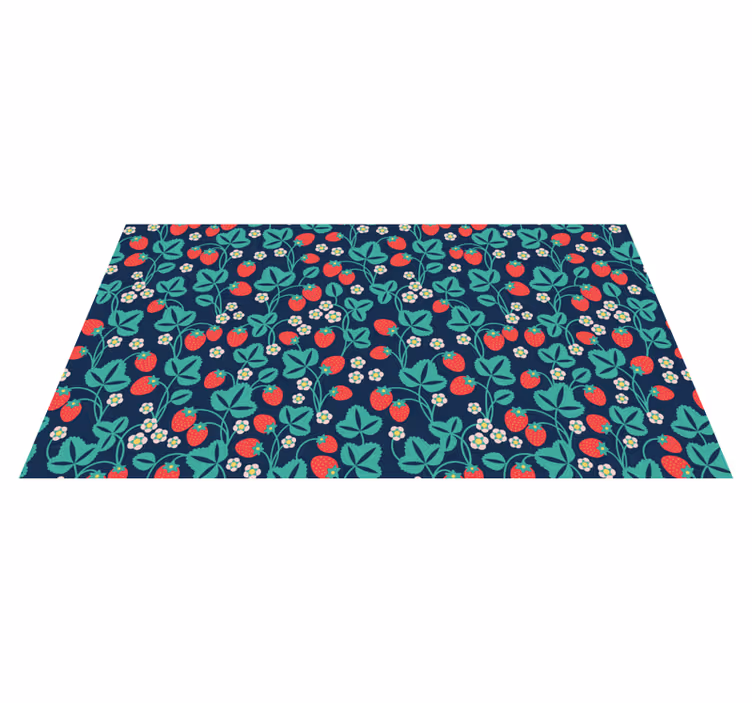 Strawberry Blossom Muse floral vinyl rug - TenStickers