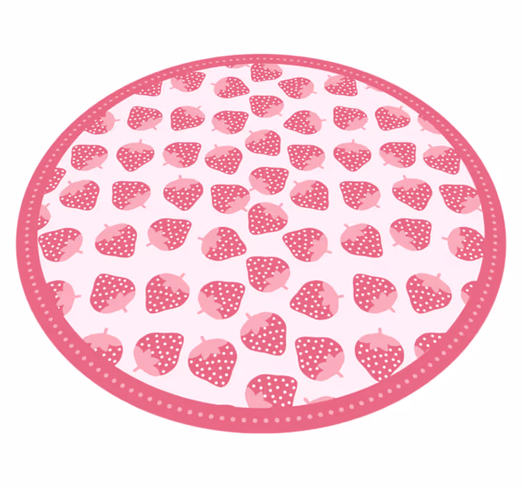 Sweet Strawberry Pattern kitchen vinyl rug - TenStickers