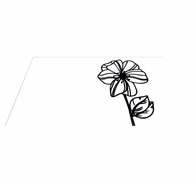 Elegant black and white design floral vinyl rug - TenStickers