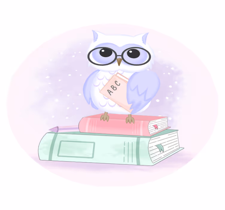 Smart Owl Illustration animal vinyl rug - TenStickers