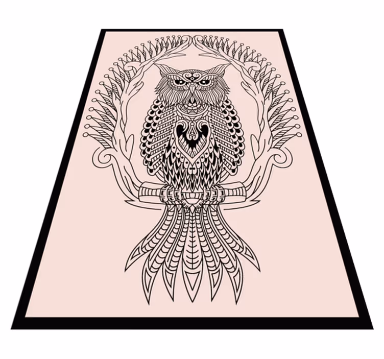 Owl Mandala Design animal vinyl rug - TenStickers