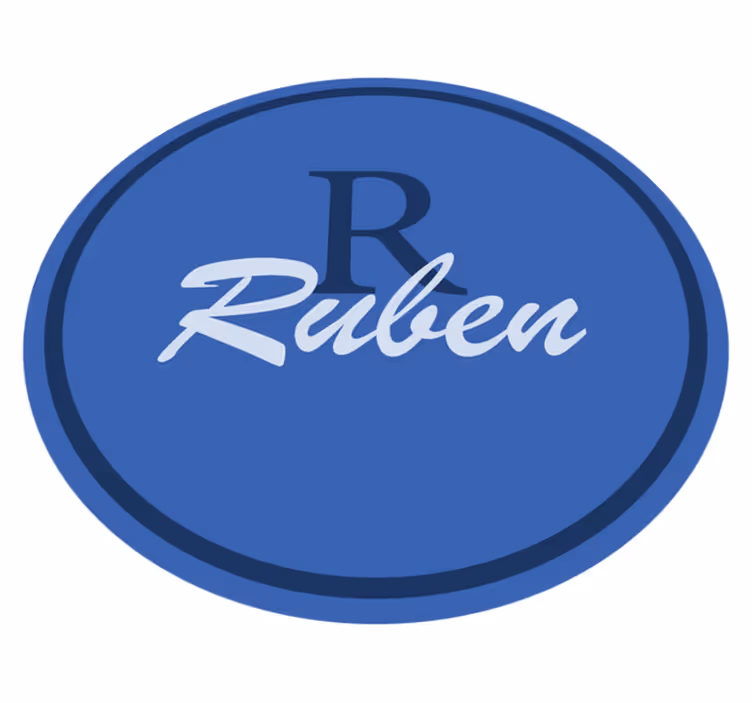 Custom vinyl rug with personalized name circle - TenStickers
