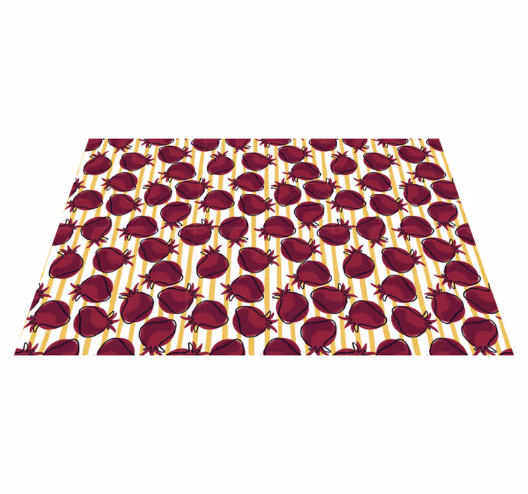Random pattern with pomegranate floor mat - TenStickers