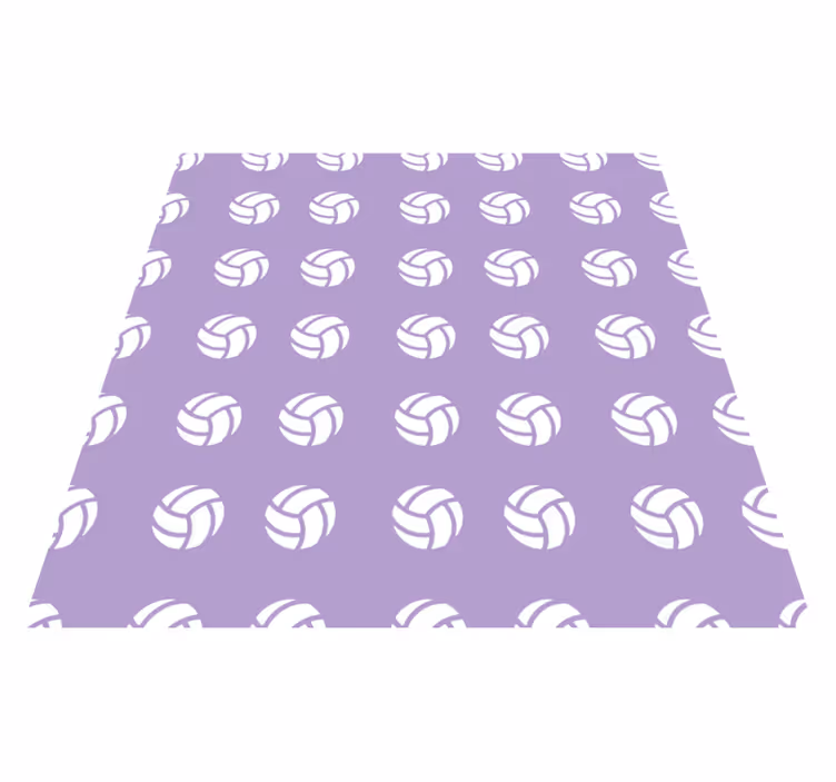 Purple Volleyball Pattern game vinyl rug - TenStickers