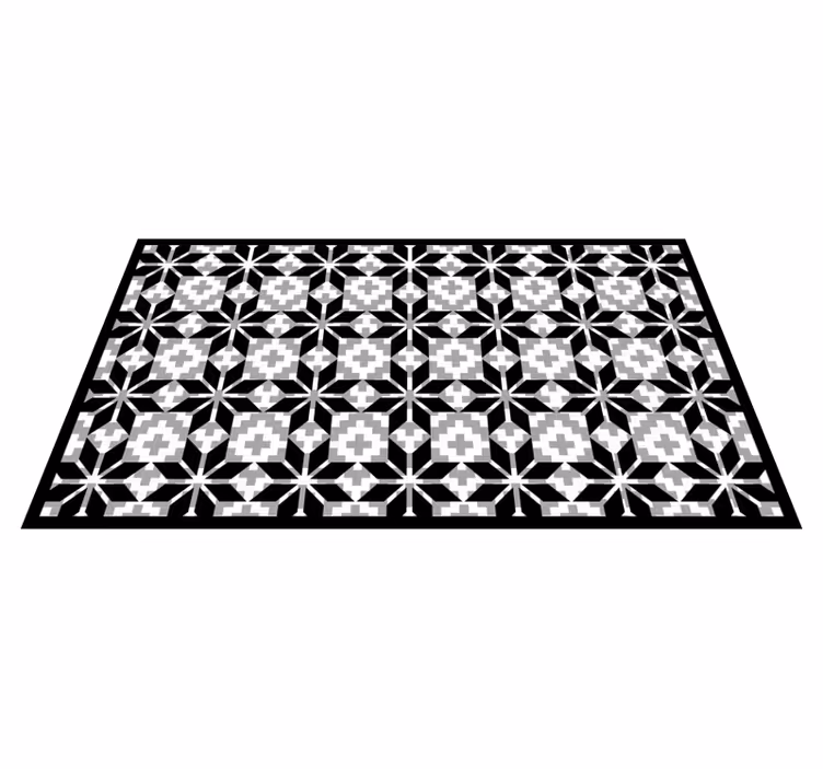Squares and triangles pattern tile carpet - TenStickers