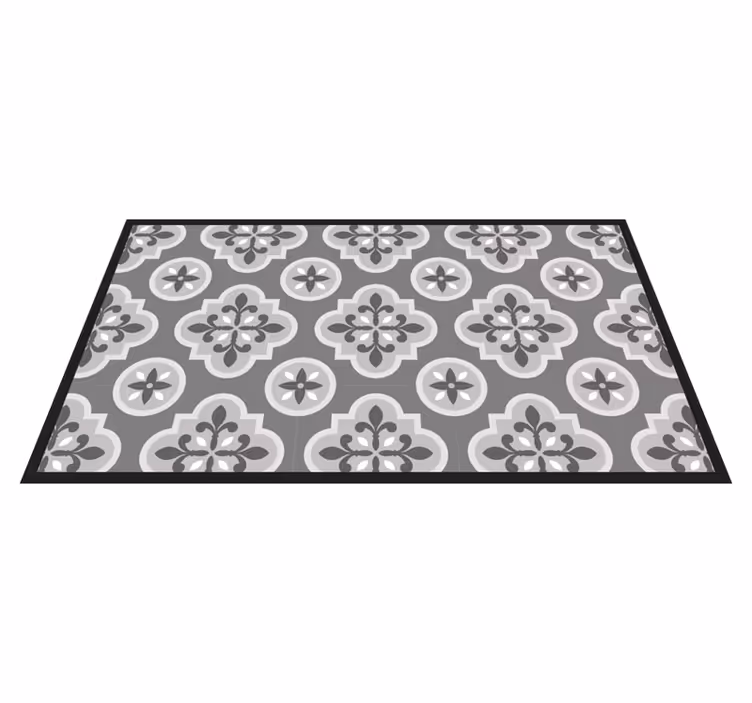 Light grey classic patterns with border  carpet - TenStickers