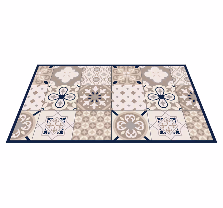 Beige mosaic with old look tile carpet - TenStickers